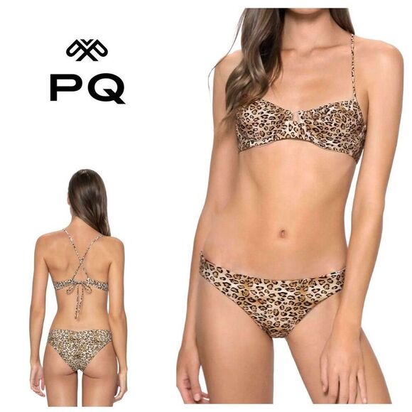 New. Pilyq/PQ Swim Leopard Underwire Bikini. Small. Retails $164 - Picture 2 of 14